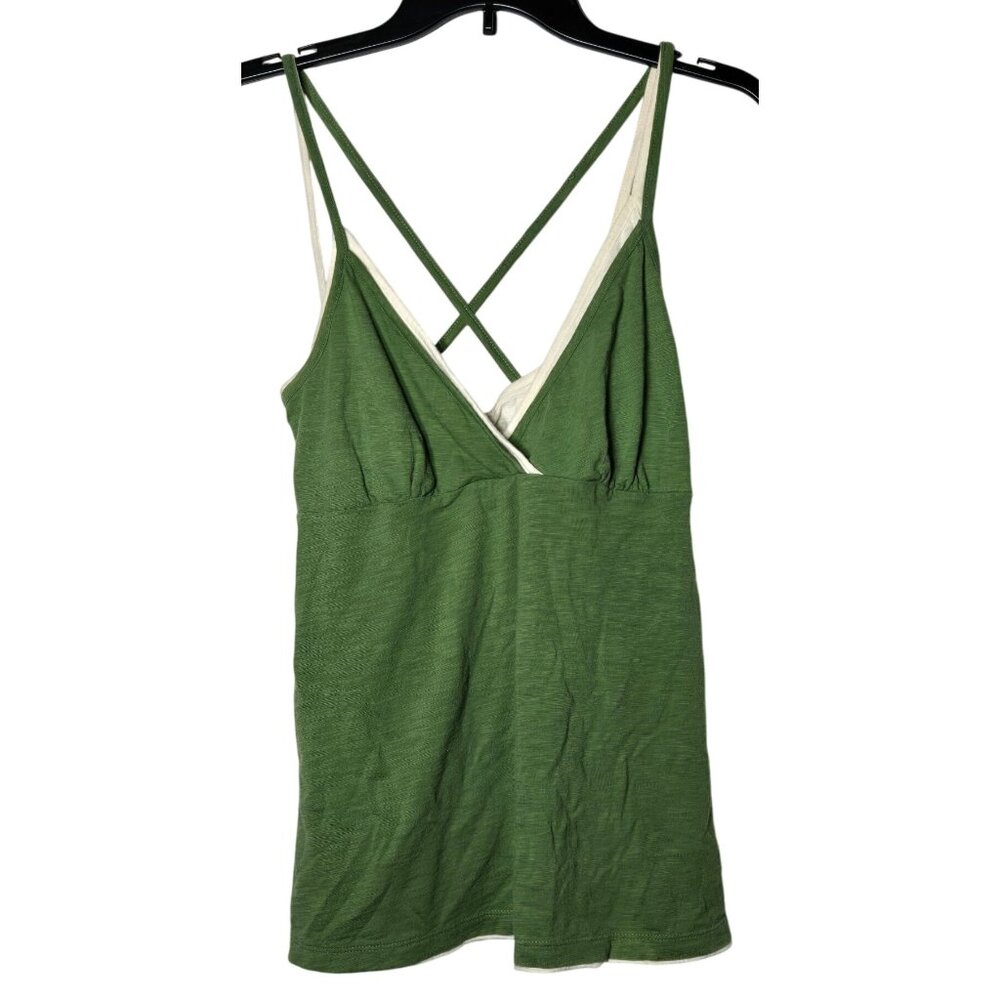 Secret Treasures Women Green Babydoll Tank Top Size Large Y2K 2000s Summer Layer